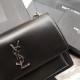 Replica YSL Saint Laurent Medium Sunset Bag Smooth Leather Black Silver Hardware