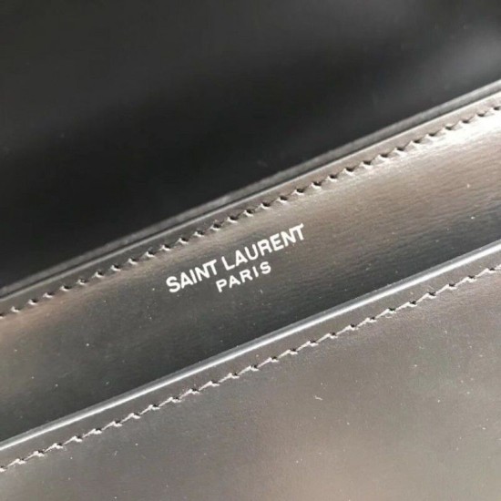 Replica YSL Saint Laurent Medium Sunset Bag Smooth Leather Black Silver Hardware