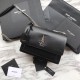 Replica YSL Saint Laurent Medium Sunset Bag Smooth Leather Black Silver Hardware