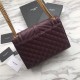 Fake YSL Saint Laurent Envelope Small Bag Grain Embossed Claret Replica
