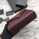 Fake YSL Saint Laurent Envelope Small Bag Grain Embossed Claret Replica