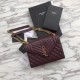 Fake YSL Saint Laurent Envelope Small Bag Grain Embossed Claret Replica