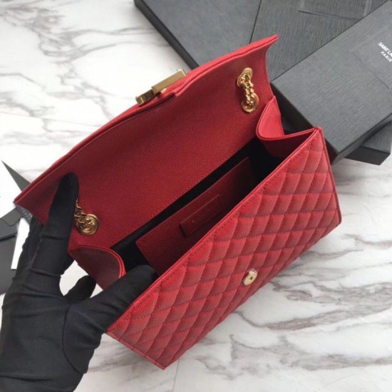 Replica YSL Saint Laurent Envelope Small Bag Grain Embossed Red