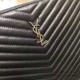 Fake Saint Laurent Clutch Bag Black with Silver Hardware Replica