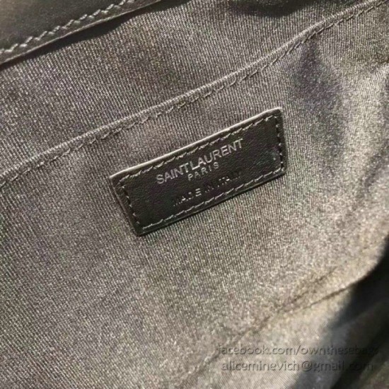 Fake Saint Laurent Clutch Bag Black with Silver Hardware Replica