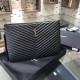 Fake Saint Laurent Clutch Bag Black with Silver Hardware Replica
