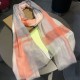 Fake Burberry Check Cashmere Silk Shawl 80 x 200 Orange Replica