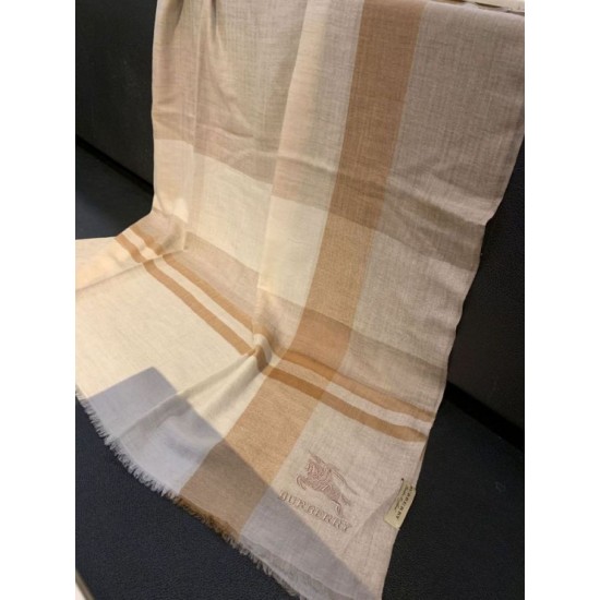 Replica Burberry Check Cashmere Silk Shawl 80 x 200 Brown