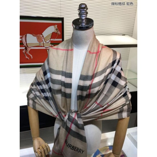 Replica Burberry Classic Check Cashmere Shawl Brown