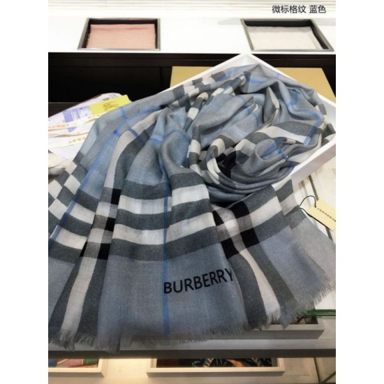 Replica Burberry Classic Check Cashmere Shawl Blue