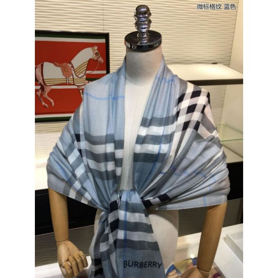 Replica Burberry Classic Check Cashmere Shawl Blue