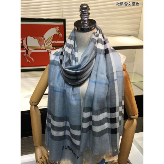 Replica Burberry Classic Check Cashmere Shawl Blue