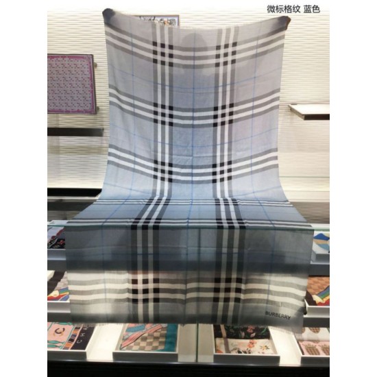 Replica Burberry Classic Check Cashmere Shawl Blue