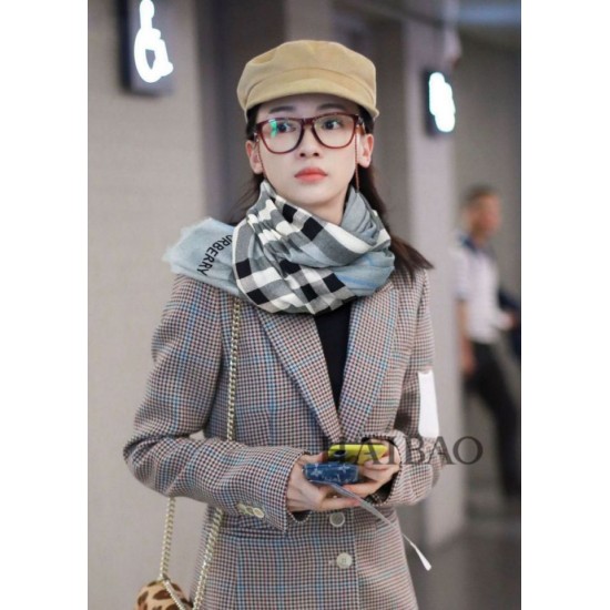 Replica Burberry Classic Check Cashmere Shawl Blue