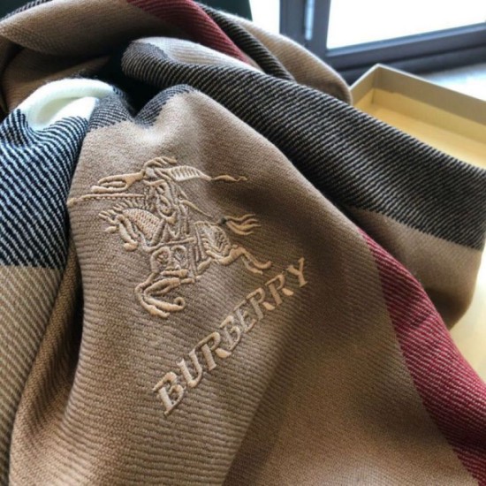 Fake Burberry Classic Check Cashmere Shawl 70 x 200 Brown Replica