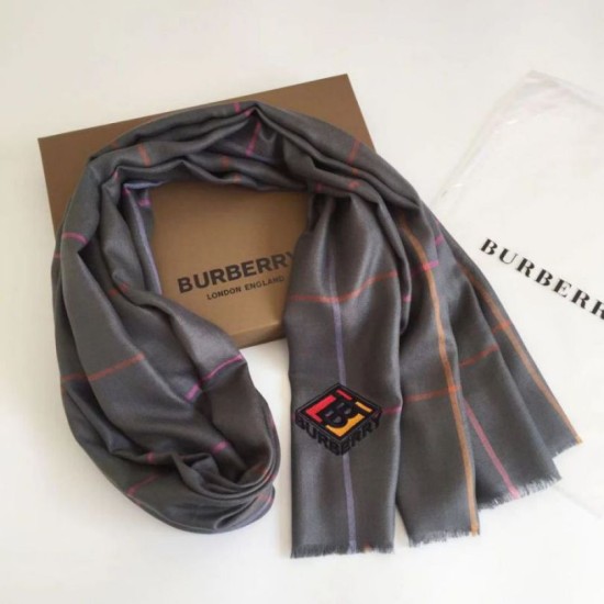 Fake Burberry TB Limited Edition Cashmere Shawl 80 x 200 Gray Replica