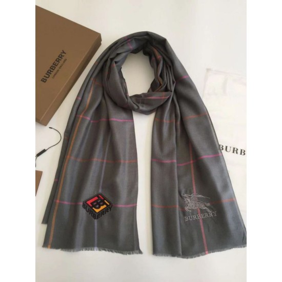 Fake Burberry TB Limited Edition Cashmere Shawl 80 x 200 Gray Replica
