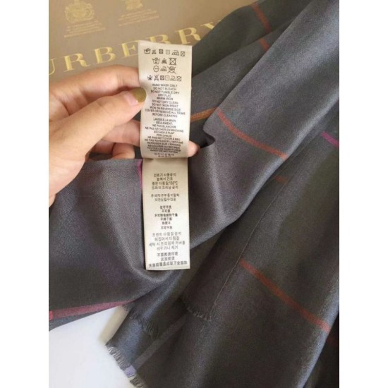 Fake Burberry TB Limited Edition Cashmere Shawl 80 x 200 Gray Replica