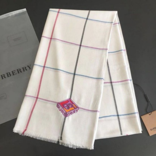 Replica Burberry TB Limited Edition Cashmere Shawl 80 x 200 White