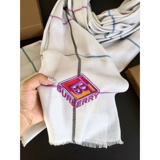 Replica Burberry TB Limited Edition Cashmere Shawl 80 x 200 White