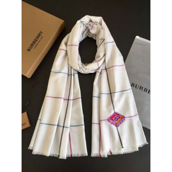 Replica Burberry TB Limited Edition Cashmere Shawl 80 x 200 White