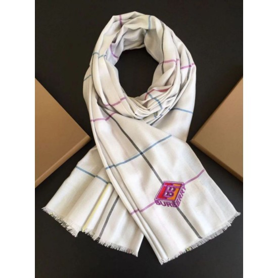 Replica Burberry TB Limited Edition Cashmere Shawl 80 x 200 White