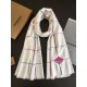 Replica Burberry TB Limited Edition Cashmere Shawl 80 x 200 White