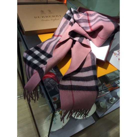 Replica Burberry Classic Double-Faced Cashmere Scarf 30 x 168 Pink