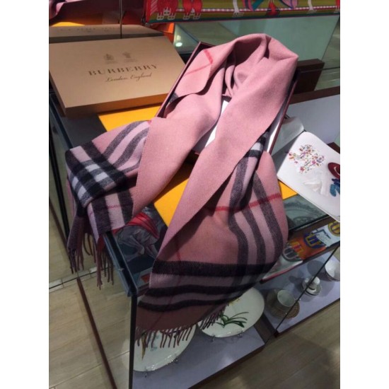 Replica Burberry Classic Double-Faced Cashmere Scarf 30 x 168 Pink