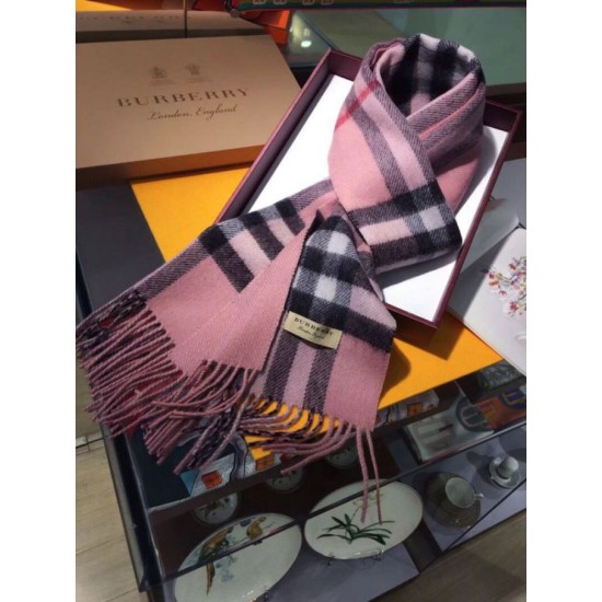 Replica Burberry Classic Double-Faced Cashmere Scarf 30 x 168 Pink
