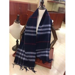 Replica Burberry Classic Double-Faced Cashmere Scarf 30 x 168 Dark Blue