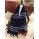 Replica Burberry Classic Double-Faced Cashmere Scarf 30 x 168 Dark Blue