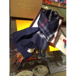 Replica Burberry Classic Double-Faced Cashmere Scarf 30 x 168 Dark Blue