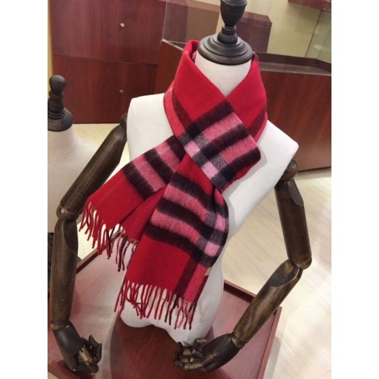 Fake Burberry Classic Double-Faced Cashmere Scarf 30 x 168 Red Replica