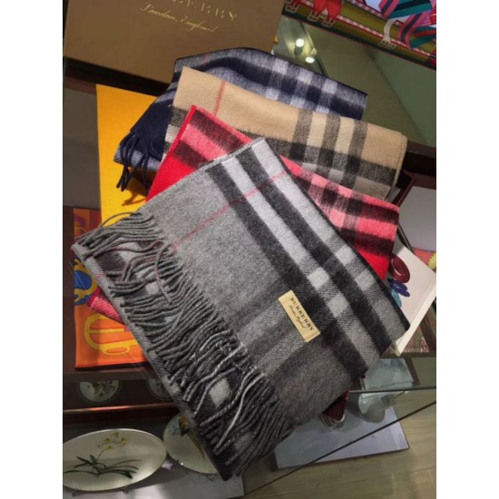Fake Burberry Classic Double-Faced Cashmere Scarf 30 x 168 Red Replica