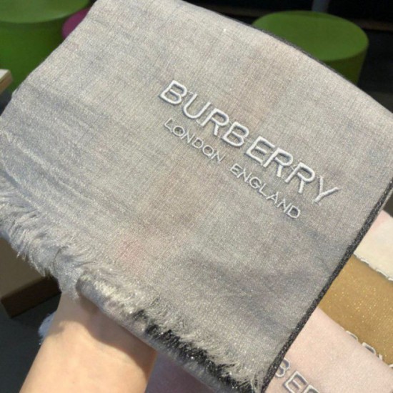 Replica Burberry Classic Check Cashmere Shawl 75 x 205 Gray