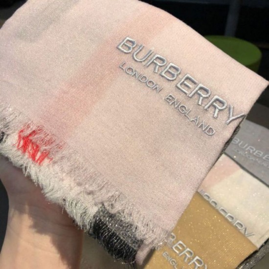 Replica Burberry Classic Check Cashmere Shawl 75 x 205 Pink