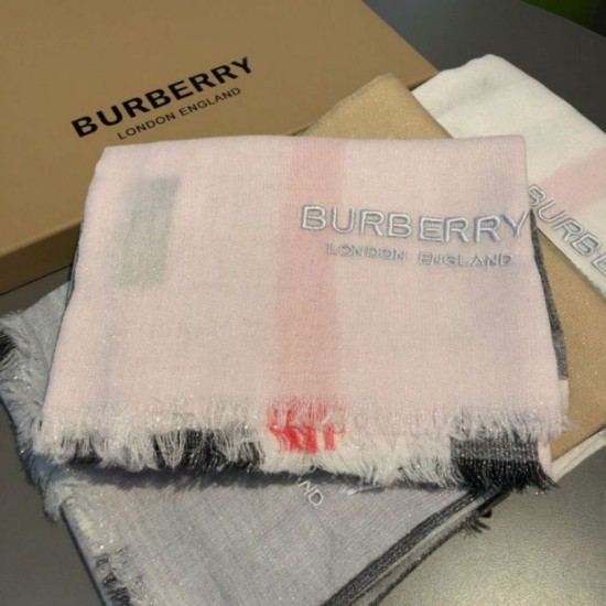 Replica Burberry Classic Check Cashmere Shawl 75 x 205 Pink