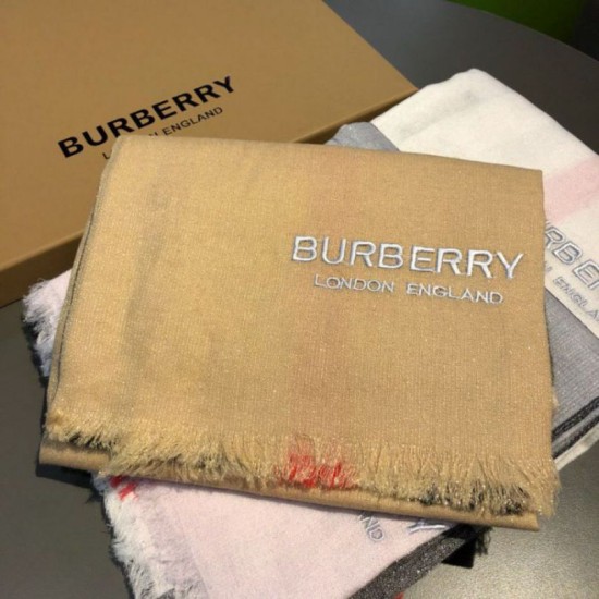 Fake Burberry Classic Check Cashmere Shawl 75 x 205 Apricot Replica