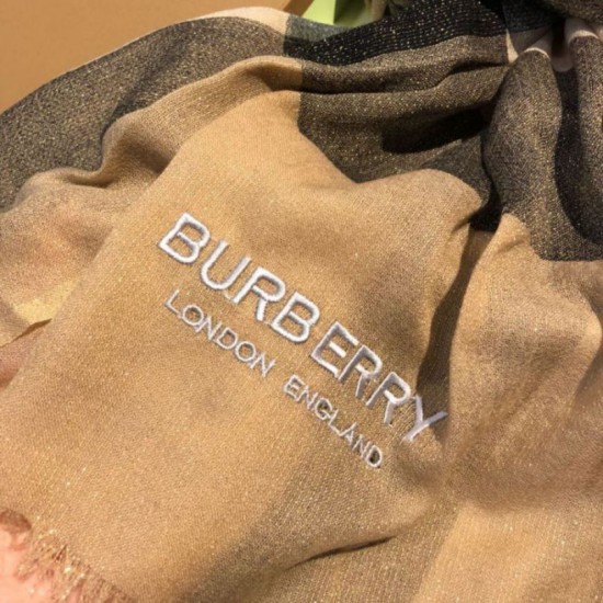 Fake Burberry Classic Check Cashmere Shawl 75 x 205 Apricot Replica