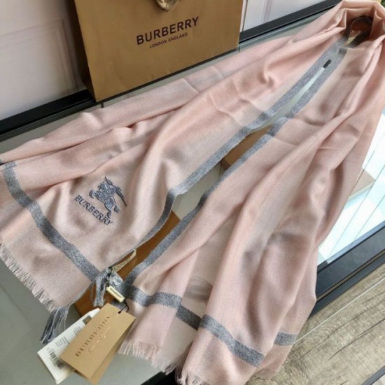 Replica Burberry Cashmere Solid Color Thin Schawl 80 x 200 Pink