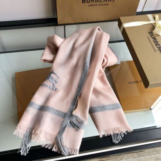 Replica Burberry Cashmere Solid Color Thin Schawl 80 x 200 Pink