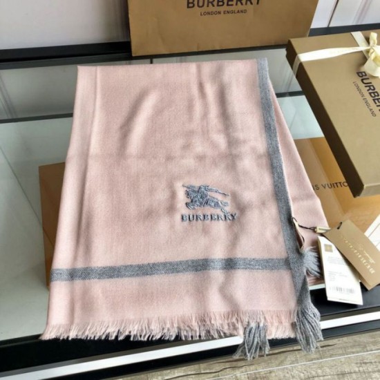 Replica Burberry Cashmere Solid Color Thin Schawl 80 x 200 Pink