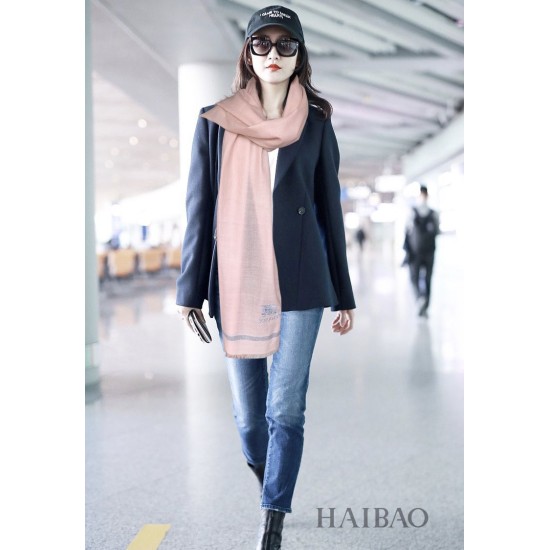 Replica Burberry Cashmere Solid Color Thin Schawl 80 x 200 Pink