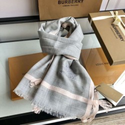 Replica Burberry Cashmere Solid Color Thin Schawl 80 x 200 Gray