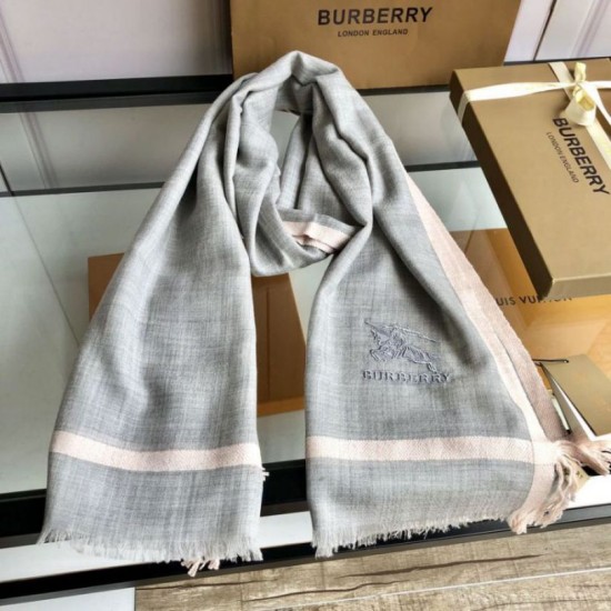 Replica Burberry Cashmere Solid Color Thin Schawl 80 x 200 Gray