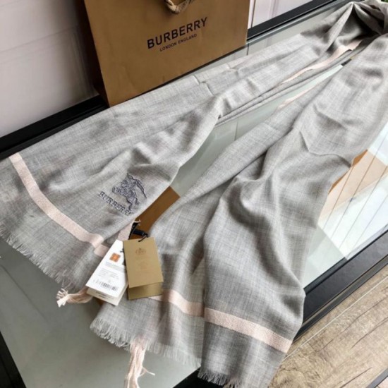 Replica Burberry Cashmere Solid Color Thin Schawl 80 x 200 Gray