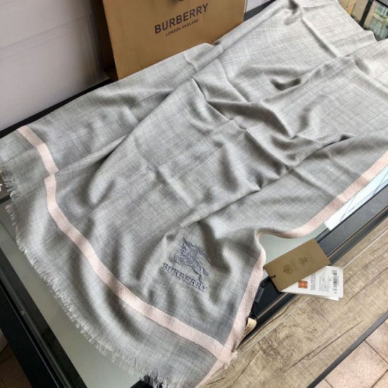 Replica Burberry Cashmere Solid Color Thin Schawl 80 x 200 Gray