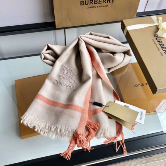 Replica Burberry Cashmere Solid Color Thin Schawl 80 x 200 Orange