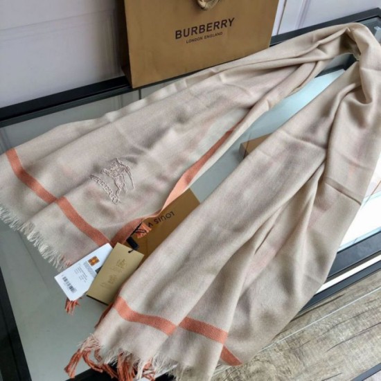 Replica Burberry Cashmere Solid Color Thin Schawl 80 x 200 Orange